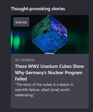 <a href="/BringlesCan/">Branden</a> I have been catching up on the recent Bringle Vods, and firefox also wanted to inform me about the Uranium cubes