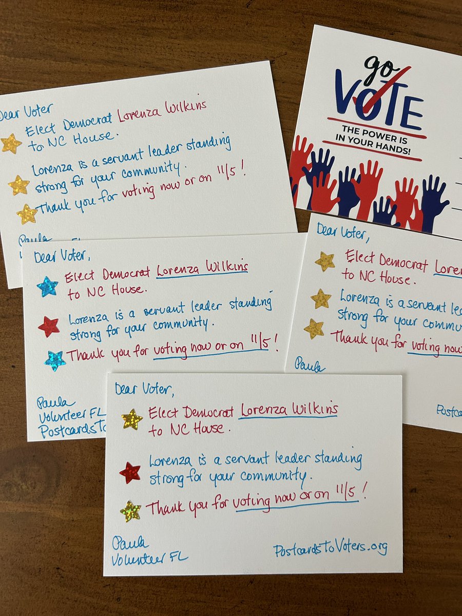 fl_stuck's tweet photo. Our last two #PostcardsToVoters 📪
campaigns for this cycle. 🇺🇸
Proud to support two great candidates.
#AlliePhillips TN
#LorenzaWilkins NC
#VoteBlueDownBallot https://t.co/YAkfXLtFFh