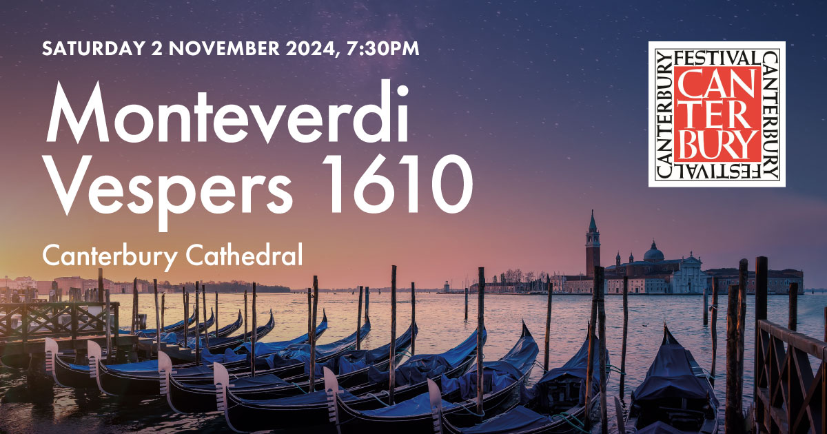 Join us and the Meridian Sinfonia this Saturday for Monteverdi’s Vespers of 1610! Written for the great space of St Mark’s Venice, the work stands as a milestone in the history of music in the western world. 🎶 

🎟Tickets: canterburyfestival.co.uk/whats-on/cante…