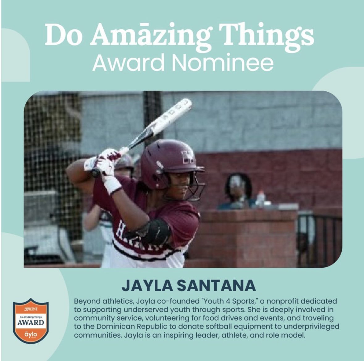 jaylasantana23's tweet photo. Thanks @AyloHealth for choosing me to be one of the 2025 “Do Amazing Things" Scholarship nominees!  Aylo Health is teaming up with @PositiveAthGA to support student-athletes making a positive impact in their schools and communities. #doamazingthings https://t.co/5Aso1pMPh4