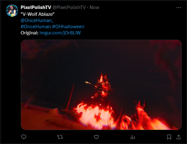 PixelPolishTV's tweet photo. @OnceHuman_ Things are heating up... 🐺🔥 https://t.co/XLStxmneIr