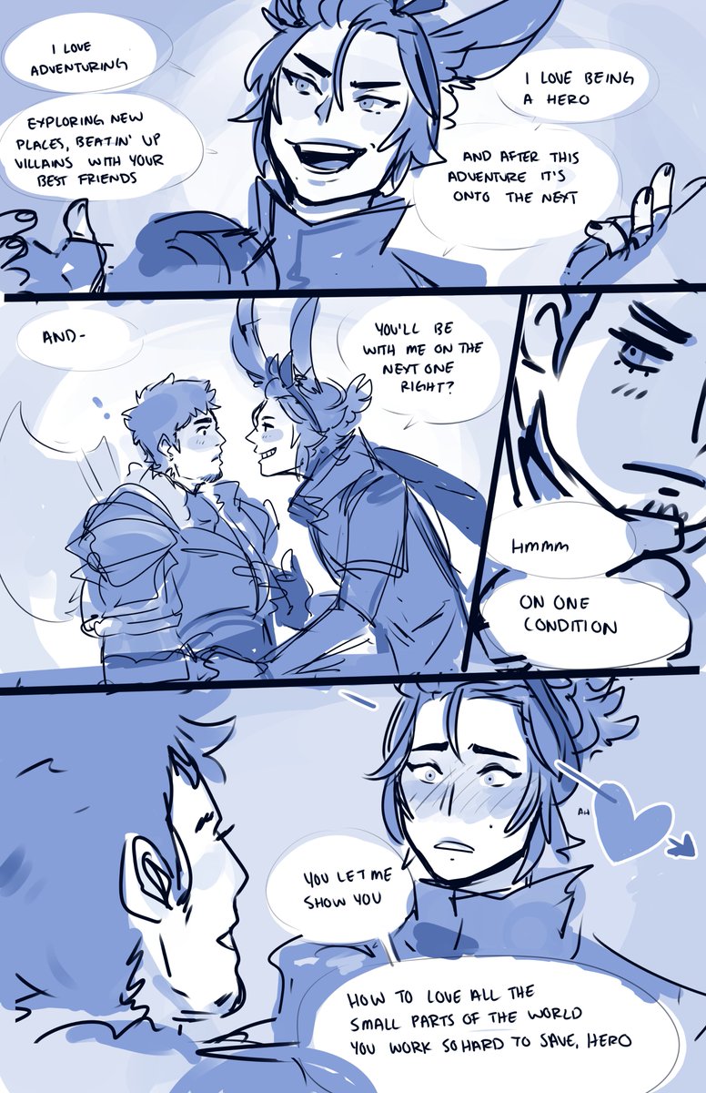 gutter doesn't know how or who he is outside of adventuring and being a hero!! 
what do you mean theres an after? no ones ever stuck around for an after