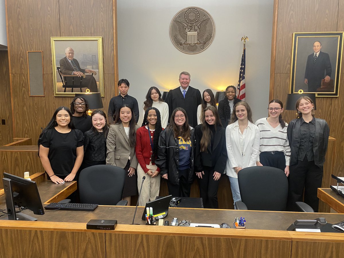 Clare Strange (@c_clare_strange) on Twitter photo Students from my undergraduate Sentencing course got to participate in a mock Federal hearing with the Honorable Mark A. Kearney of the U.S. District Court of the Eastern District of Pennsylvania. Thank you Judge for hosting us!
<a href="/DrexelUniv/">Drexel University</a> <a href="/DrexelNews/">Drexel U. News</a> <a href="/drexel_coas/">Drexel University College of Arts and Sciences</a> Students from my undergraduate Sentencing course got to participate in a mock Federal hearing with the Honorable Mark A. Kearney of the U.S. District Court of the Eastern District of Pennsylvania. Thank you Judge for hosting us!
<a href="/DrexelUniv/">Drexel University</a> <a href="/DrexelNews/">Drexel U. News</a> <a href="/drexel_coas/">Drexel University College of Arts and Sciences</a>