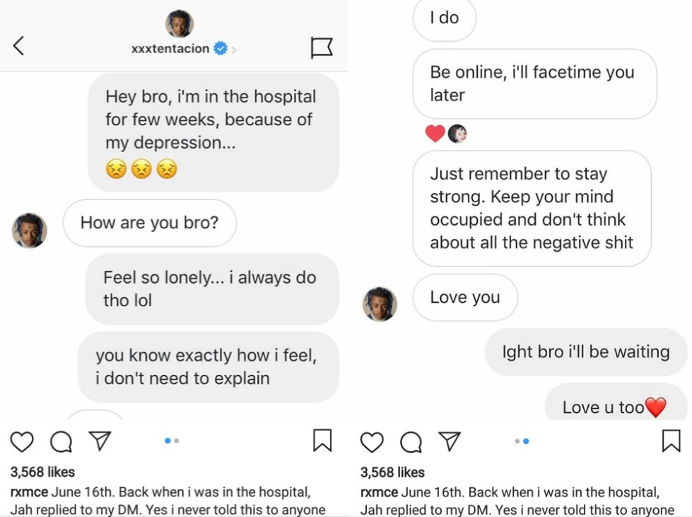 On June 16th, 2018, X spoke with a fan struggling with depression and showed them love and support. 

Just 2 days before he passed away, he cared about his fans until the very end 🫶