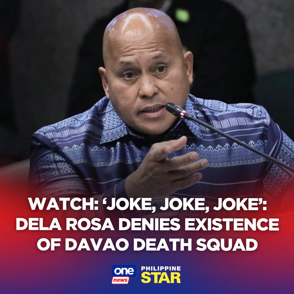 PhilippineStar's tweet photo. #TheBigStory | Sen. Ronald "Bato" dela Rosa countered former president Rodrigo Duterte, saying there is no Davao Death Squad, that it was merely a fabrication by local media in Davao, and that the former president was merely joking. https://t.co/9ZBrRiae1S | via @onenewsph https://t.co/NXKHfSNiVn