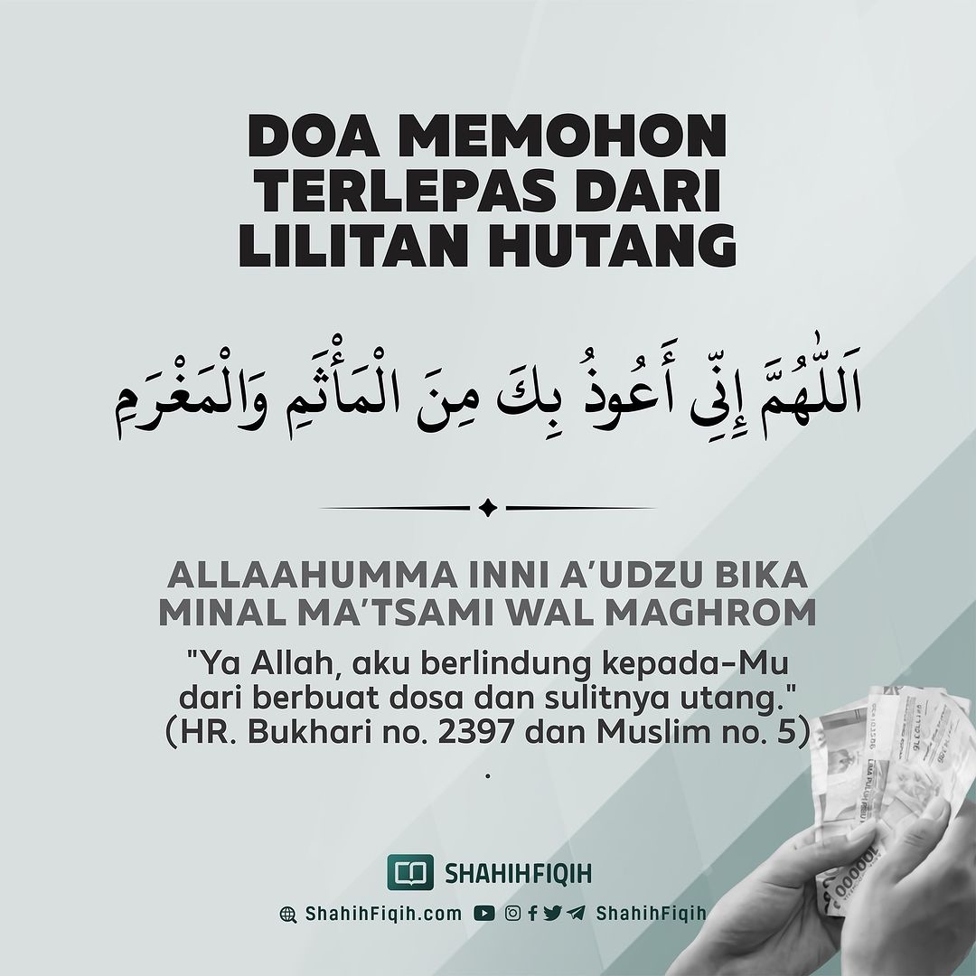 fotodakwah's tweet photo. Doa memohon terlepas dari lilitan hutang https://t.co/aysofReUen