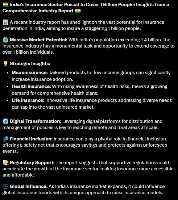 Bima_Lok's tweet image. India's insurance sector has the potential to cover 1 billion people, offering huge growth opportunities. 

#InsuranceInIndia #FinancialInclusion