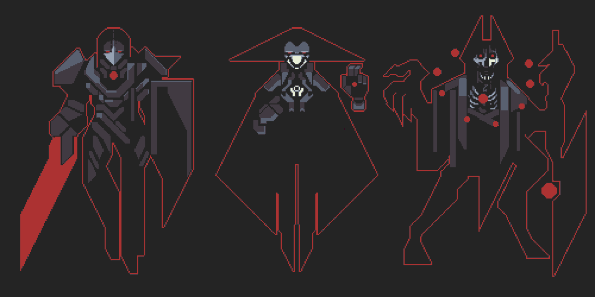 xlyphon's tweet image. Hey! I'm _Phon.
I'm a self taught pixel artist that loves and enjoys shapes and character design. Grayscaled or colored!