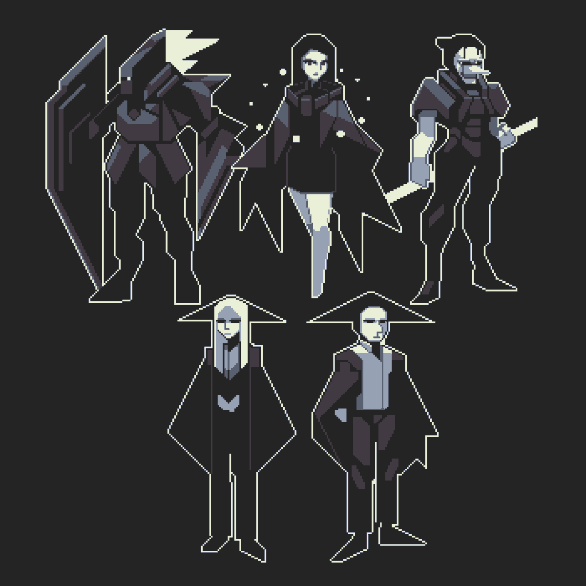 xlyphon's tweet image. Hey! I'm _Phon.
I'm a self taught pixel artist that loves and enjoys shapes and character design. Grayscaled or colored!