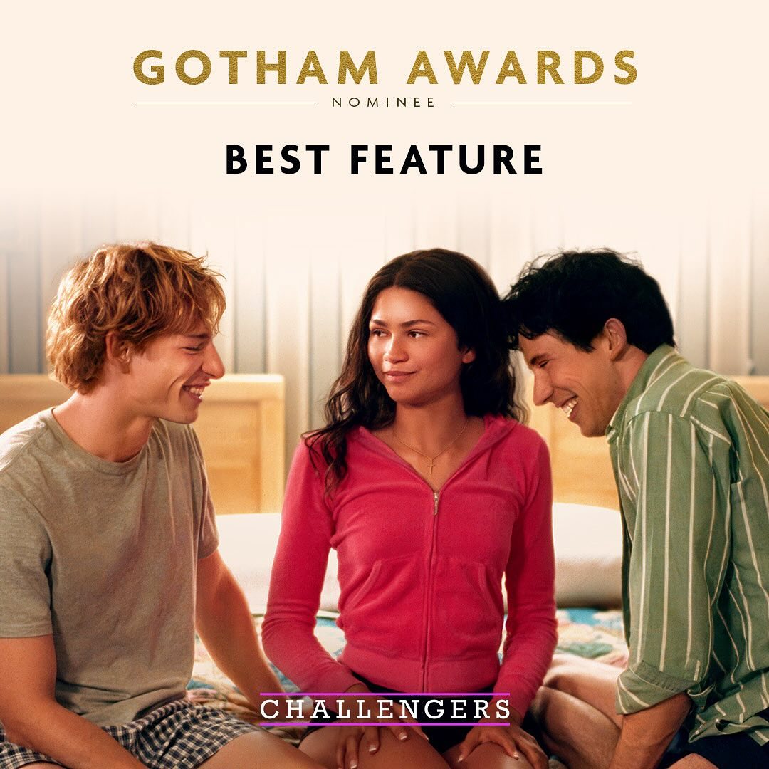 challengersmov's tweet image. #ChallengersMovie serves up a @weare_thegotham 
nomination for Best Feature! 🎾🏆#thegothams2024