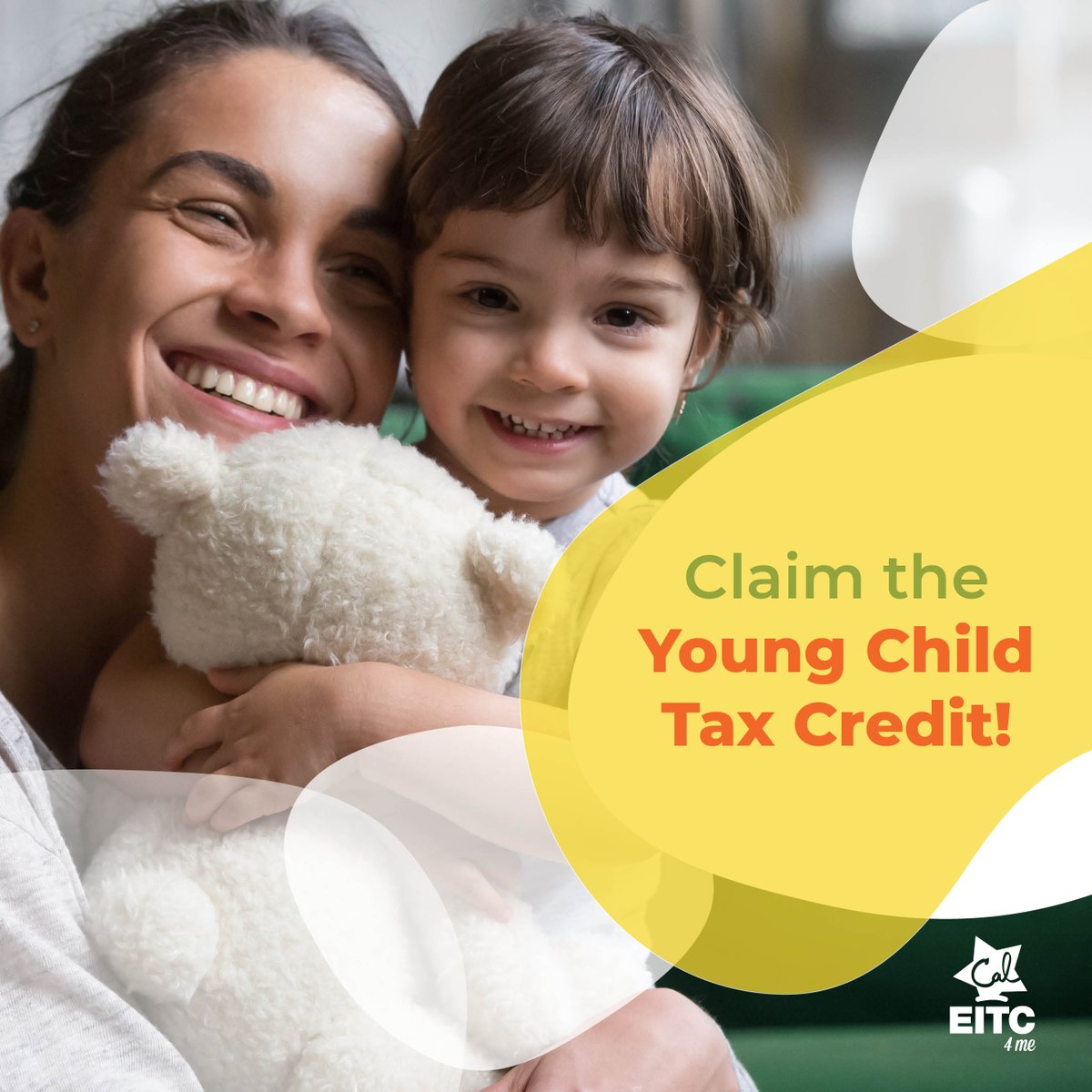 Do you have a child under 6? Do you make under $30,950 a year? You may qualify for the CalEITC and the Young Child Tax Credit this coming tax season. Visit caleitc.org for more information.