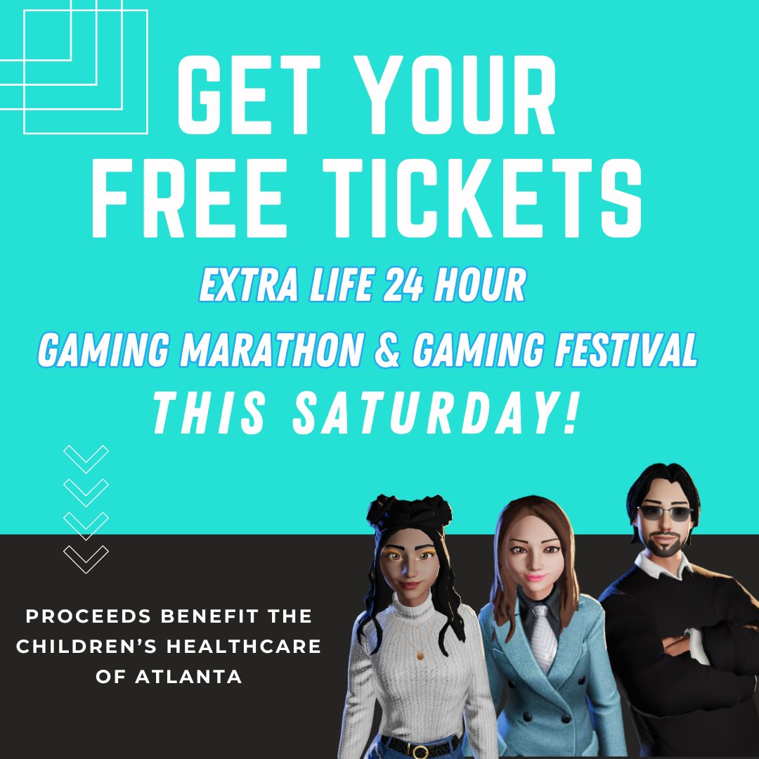 DM if you want a free ticket. We're looking forward to seeing everyone this Saturday in Duluth, GA! 😇

#ExtraLife