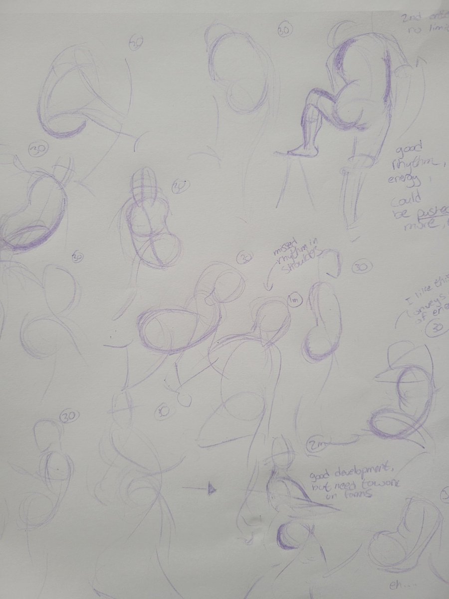 more 30s, 1m, and 2m gesture studies from class tonight