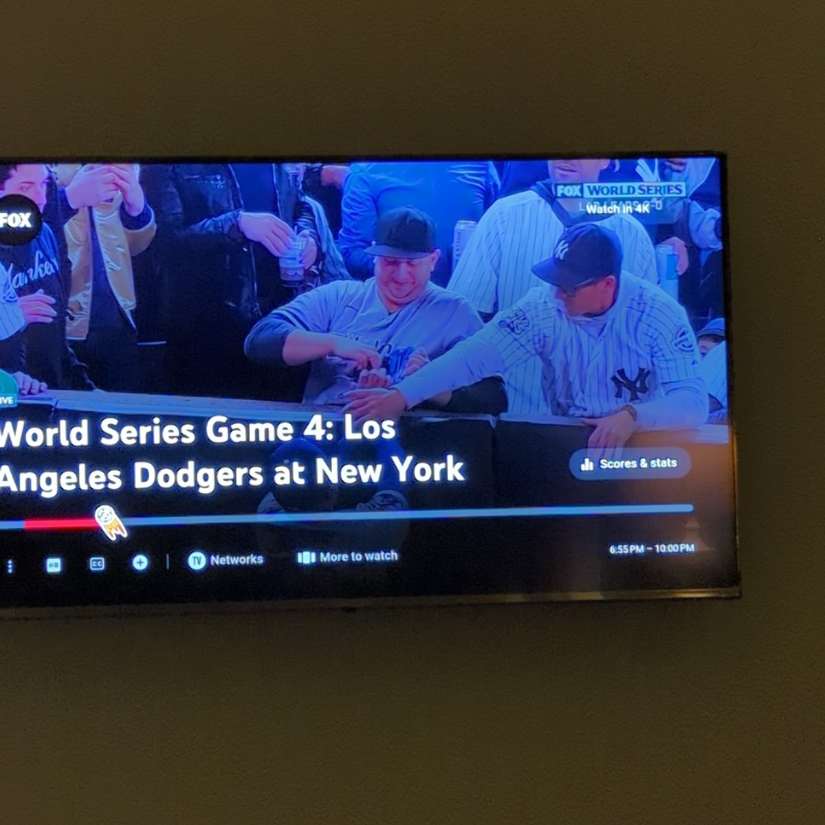 cookevillewxguy's tweet photo. Both of those sorry #Yankee fans need to be perp-walked out of the stadium and given a lifetime ban. #MLB #NYY #LAD #WorldSeries #FanInterference https://t.co/C66D4YxzrT