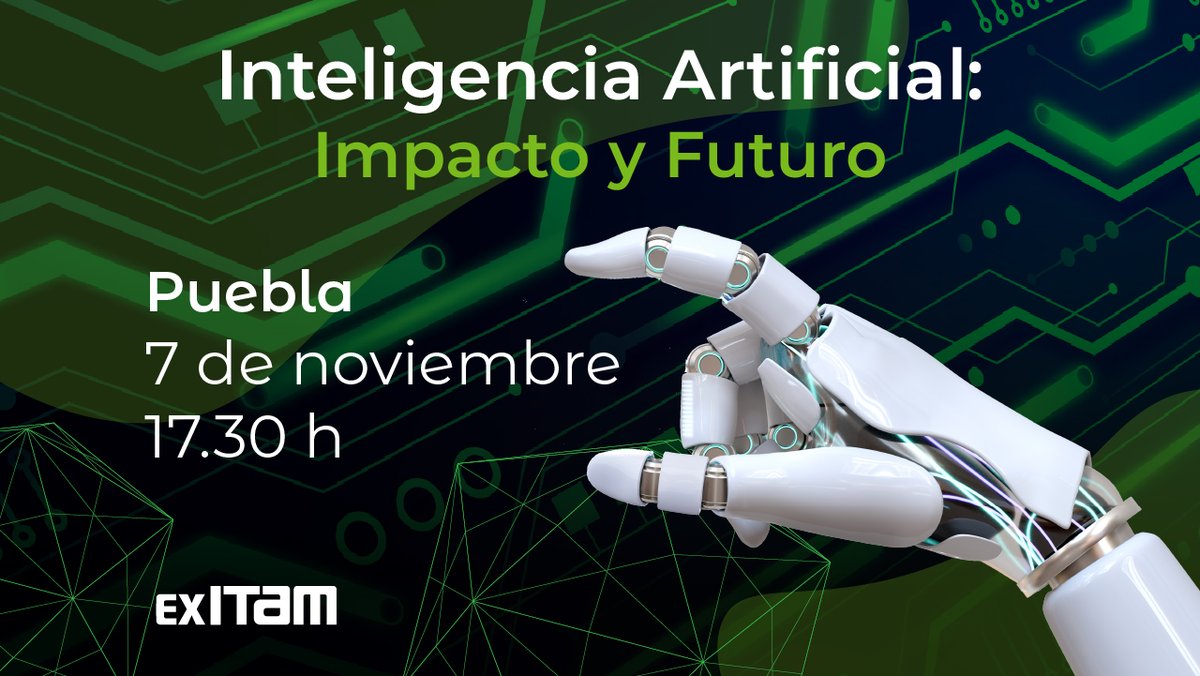 ITAM_mx's tweet photo. #ExploraTuFuturo | 🚀 ¡El futuro llega a Puebla!

Si te interesa la IA y un futuro en el ITAM ven a nuestro evento en tu ciudad y asiste a la conferencia "Inteligencia Artificial: Impacto y Futuro" con el Dr. Fernando Esponda.

Regístrate ya y conoce al ITAM de cerca. 👉 https://t.co/WE2Xv4viBX
📅7 noviembre
🕠17:30 hrs
📍Hotel Camino Real Angelópolis (Salón Monterrey 1).

#ITAMenPuebla #InteligenciaArtificial #IA #ApirantesITAM