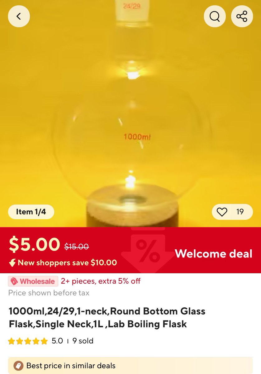 #chemtwitter has anyone bought glassware from <a href="/AliExpress_EN/">AliExpress</a> before? The deal looks too good🫣