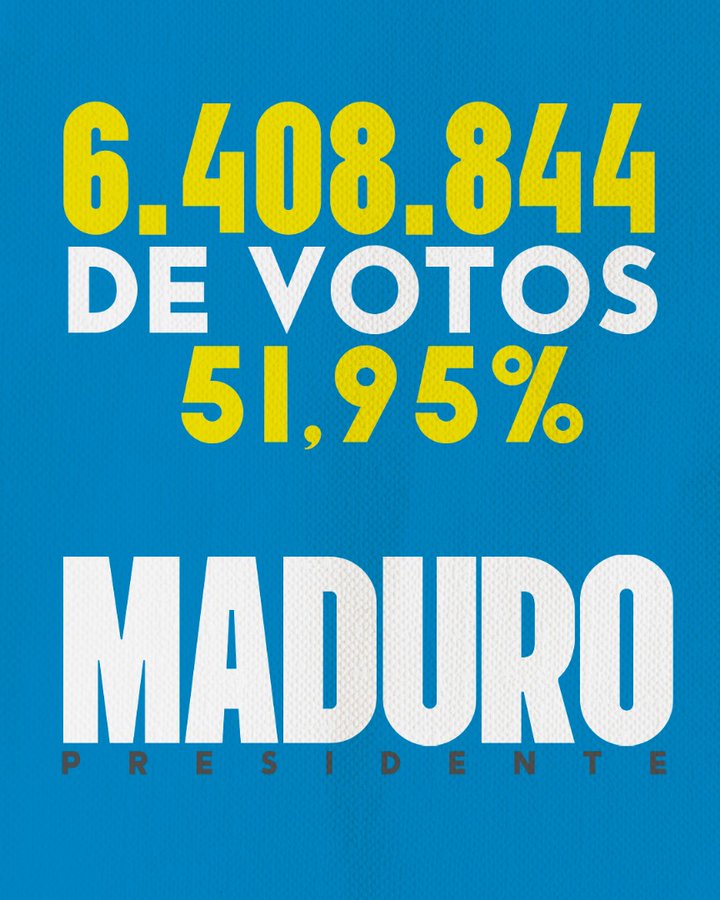 SonPolemicas's tweet photo. Quien ganó las elecciones? Maduro.
Quién tiene la credencial de Presidente Electo? Maduro.
Quien se juramenta el 10 de Enero? Maduro.
Mas nada. https://t.co/D5hDAFaXnS