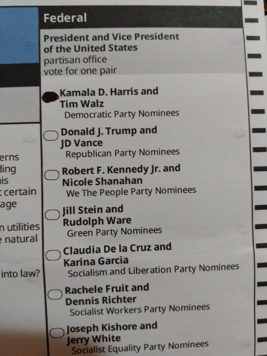 Hell Yeah! Second time voting for a woman for president! Let's gooooo! 
#HarrisWalz2024 
#VoteBlue