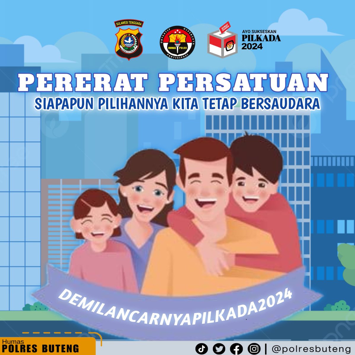 Humasresbuteng's tweet photo. Pererat persatuan! 
Siapapun pilihannya kita tetap bersaudara

Bersama kita sukseskan Pilkada 2024 Kabupaten Buton Tengah tetap aman, damai dan sejuk

_________________________________
OPS MANTAP PRAJA ANOA-2024
_________________________________
#Pilkada2024
#Pilkadadamai https://t.co/XOwjjAZVBJ