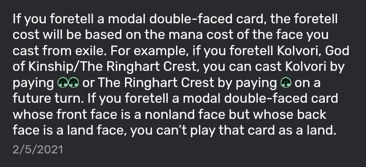 R0b0am's tweet photo. @magnusmagicus @Hanmac10 @Dunkatog @WotC_Matt @maro @maro254 @magnusmagicus That reddit must be wrong. The madness cost is based on the mana cost of the face you cast. Just like the foretell cost given by Dream Devourer. Here's the ruling: https://t.co/t6yOdHgFRp