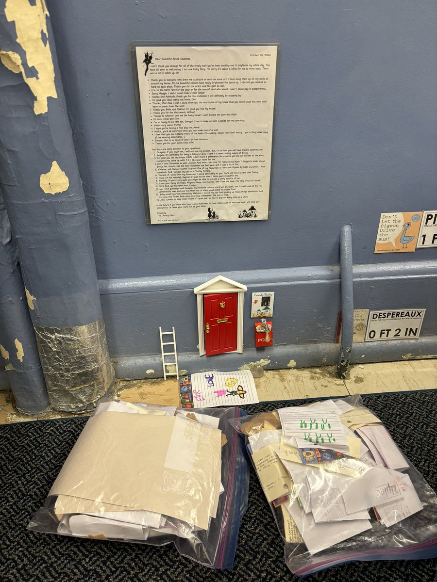 The Library Fairy was busy responding to all this wonderful mail from our students! They have been so excited to see what she had to say. #schoollibraryjoy #authenticwriting 📚🧚‍♂️📝