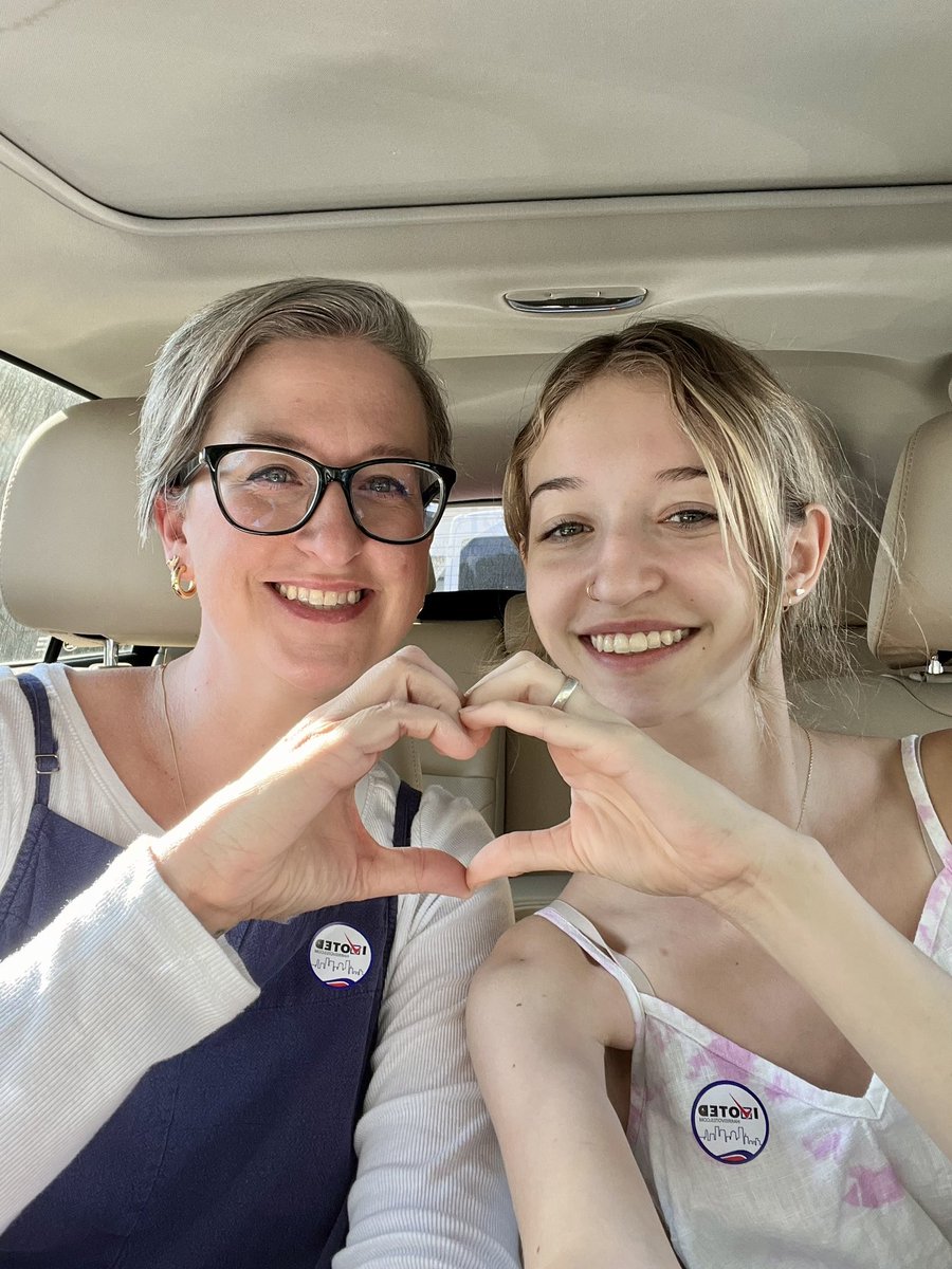 Just me &amp; my favorite voting buddy! She’s gone with me to vote in every election since she was two! She’ll be an official voter in the next election! Love this civic duty of mine &amp; so proud to vote!! 🗳️😁👍