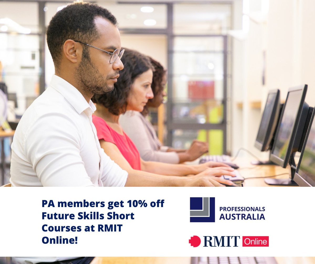Looking to upskill? RMIT Online offers union members a 10% discount on all Future Skills courses. Log into your member portal to access this special offer: bit.ly/4bAyBNC