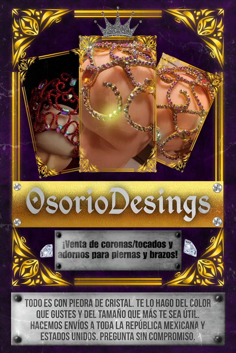 ColorsNya's tweet photo. Flyer para OsorioDesings👑 

"¡Venta de coronas/tocados y adornos para piernas y brazos!" https://t.co/LgtyWRTH6C
