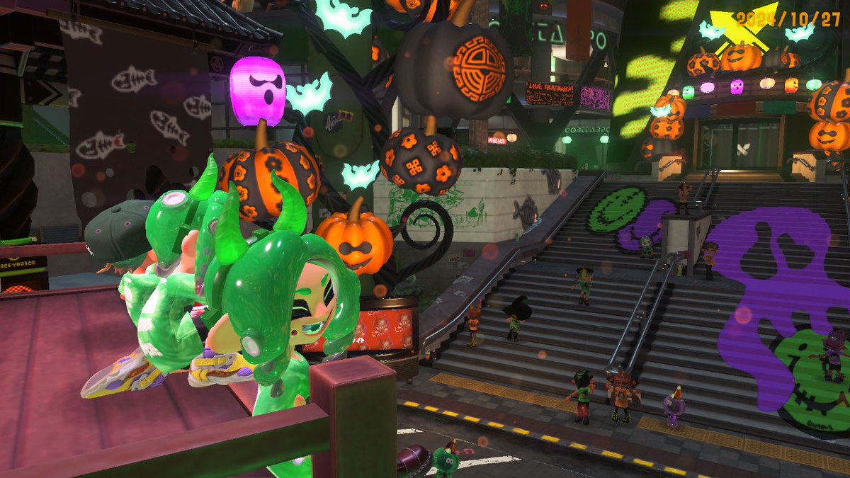 katai_otofu's tweet photo. I love this angle of this place heheh🎃👻💖

#Splatoon3 #Splatoween #TeamWizard https://t.co/6tvK2N1t2Z