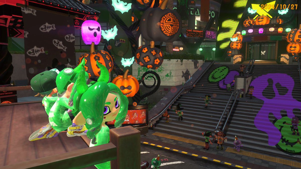 katai_otofu's tweet photo. I love this angle of this place heheh🎃👻💖

#Splatoon3 #Splatoween #TeamWizard https://t.co/6tvK2N1t2Z