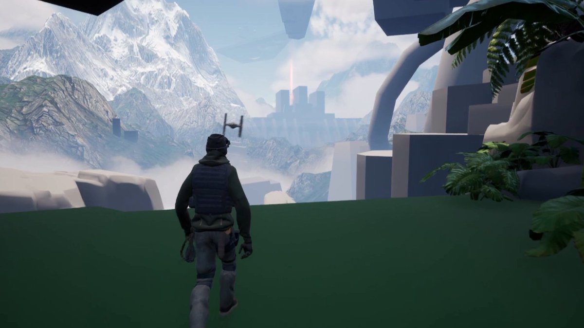 paulnog_'s tweet photo. Quick gameplay trailer/images of a #leveldesign map I did last year to improve my script writing, narrative, level and world design skills  in addition to my visual scripting, cinematic, tech art &amp; design knowledges. Heavily inspired by #StarWars and #Uncharted.  
#Blocktober https://t.co/sq8bS6g09T