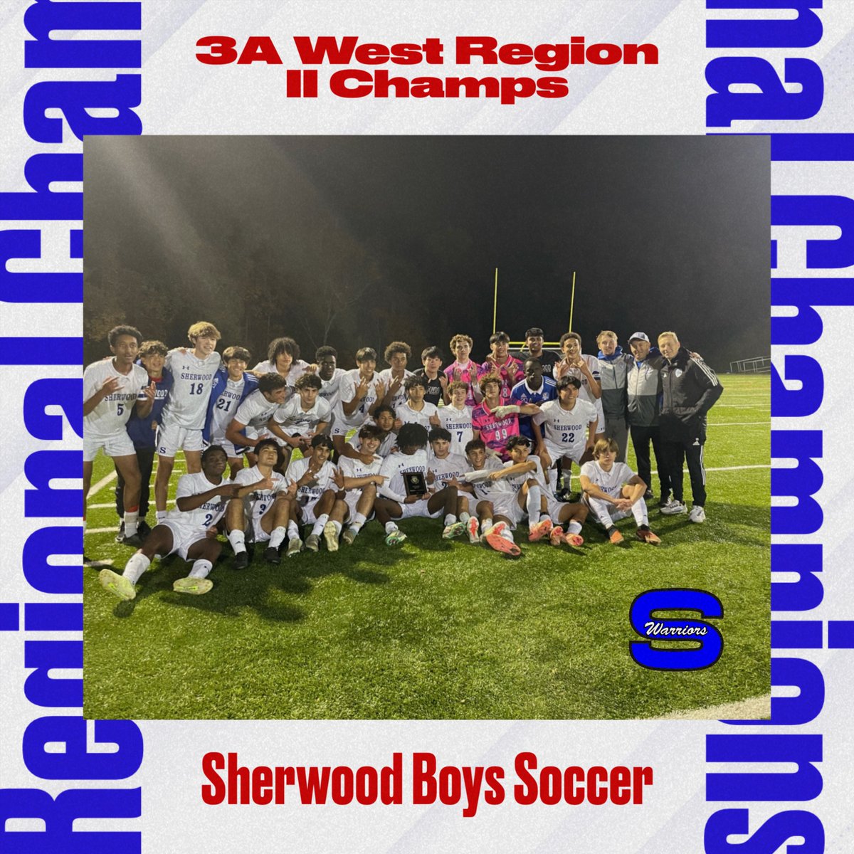 WarriorResults's tweet photo. CONGRATULATIONS to the baits soccer team on their regional championship victory this evening! #rollwood @shssoccerteam @shs_warrior https://t.co/8yNm83Rp4S