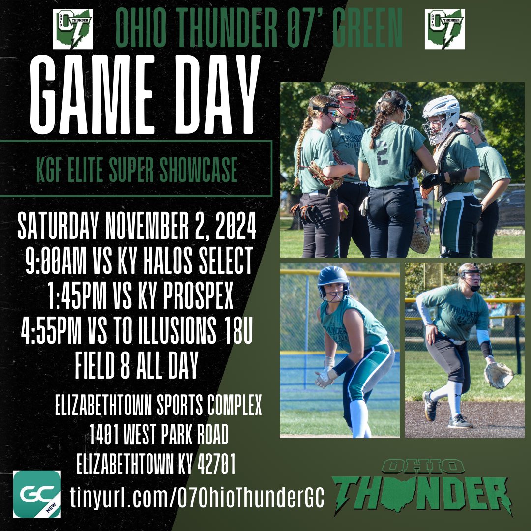 Last outdoor tournament of the fall, here we come! KGF Elite Super Showcase in Elizabethtown KY. Come check out a game or 2!