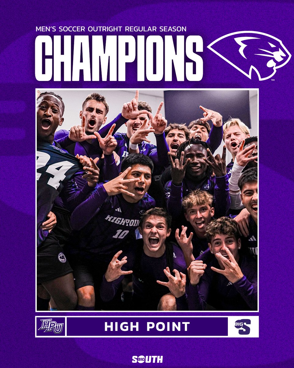 𝗕𝗔𝗖𝗞-2⃣-𝗕𝗔𝗖𝗞 🏆

With tonight’s result, <a href="/HPUMSOCCER/">High Point University Soccer</a> clinches the outright #BigSouthMSOC Regular Season Championship for the 6th time in program history!