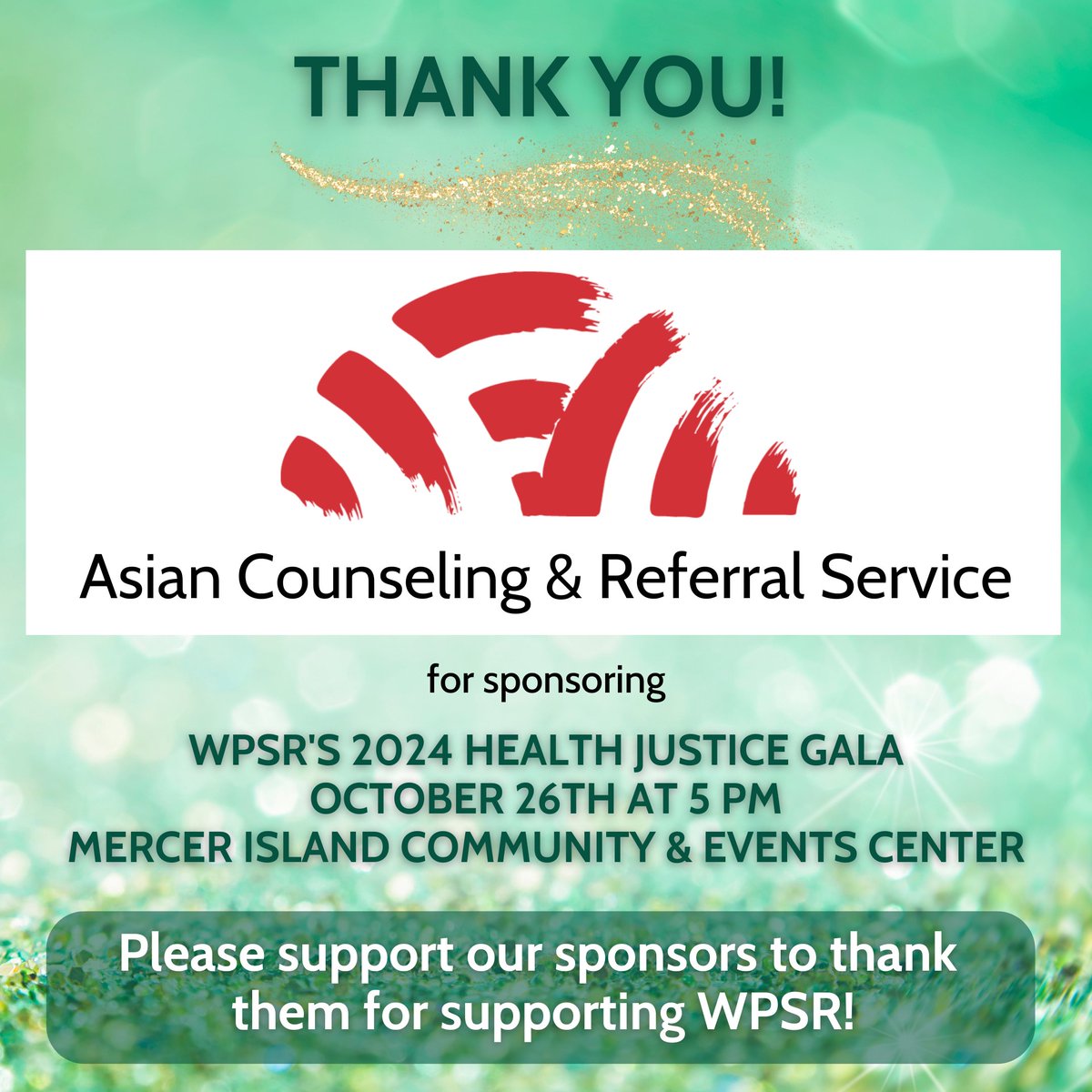 Thank you Asian Counseling &amp; Referral Service for sponsoring our 2024 Health Justice Gala! wpsr.org/2024gala
#healthjustice