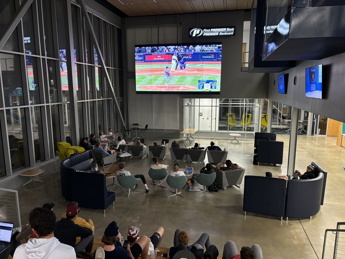 World Series Game 4️⃣ team watch party on the biggest TV in Madison, SD - in the Beacom Institute of Technology on the campus of DSU. ⚾️ 👀 🎉 📺