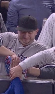 BigD98NY's tweet photo. Yankees fans…this is our Grimace !  #WorldSeries2024 #Grimace #Yankees https://t.co/IB0CJHRQwN