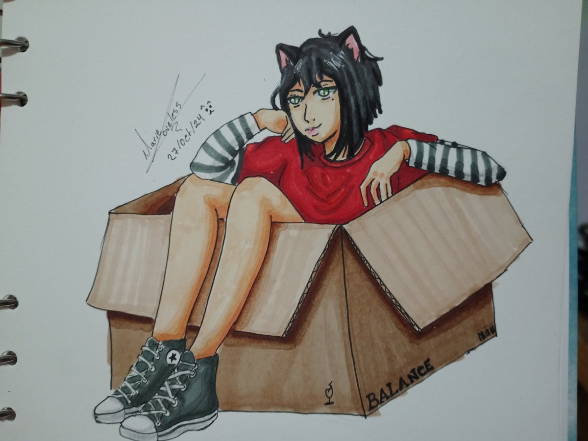 MarieLoveless5's tweet photo. Dia 27 otra vez tarde jejeje malas costumbres ajajaja

#drawtober2024 #drawing #inktober #drawtober #dibujitos #dibujo #drawtoberchallenge #fypシ #fypage #parati #october #cat https://t.co/Fcqq2b9nWn