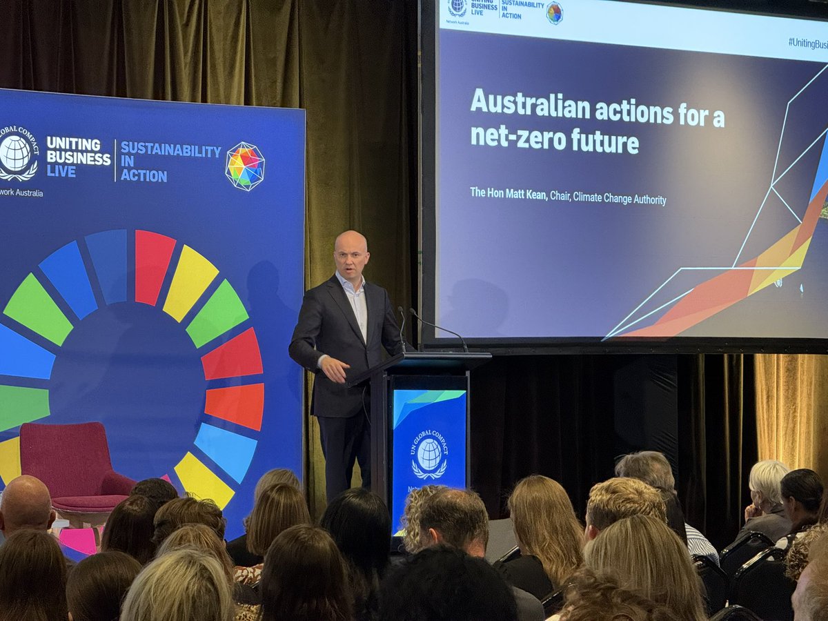 alexlewisjourno's tweet photo. Former NSW treasurer turned Climate Change Authority Chair Matt Kean takes a dig at the federal Coalition:

“Let me say of the delay mongers pushing nuclear, these people want to push up your electricity bill.” https://t.co/KitlbAM6k1