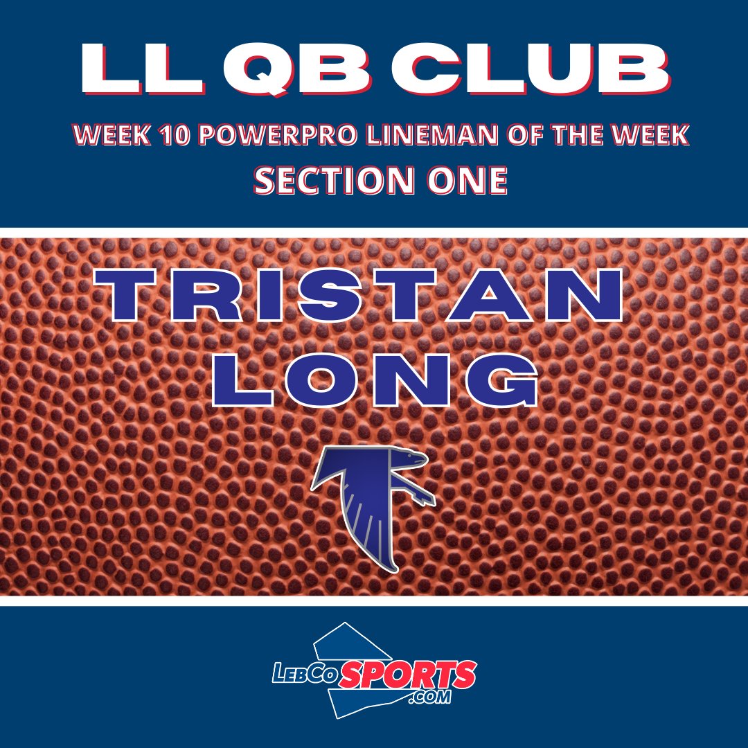 Congrats to Cedar Crest's Tristan Long for being named the Lancaster Lebanon League Quarterback Club's Lineman of the Week. In the Week 10 win over Lebanon, the senior defensive tackle had a 42 yard interception return for a touchdown. He added four tackles, including a tackle