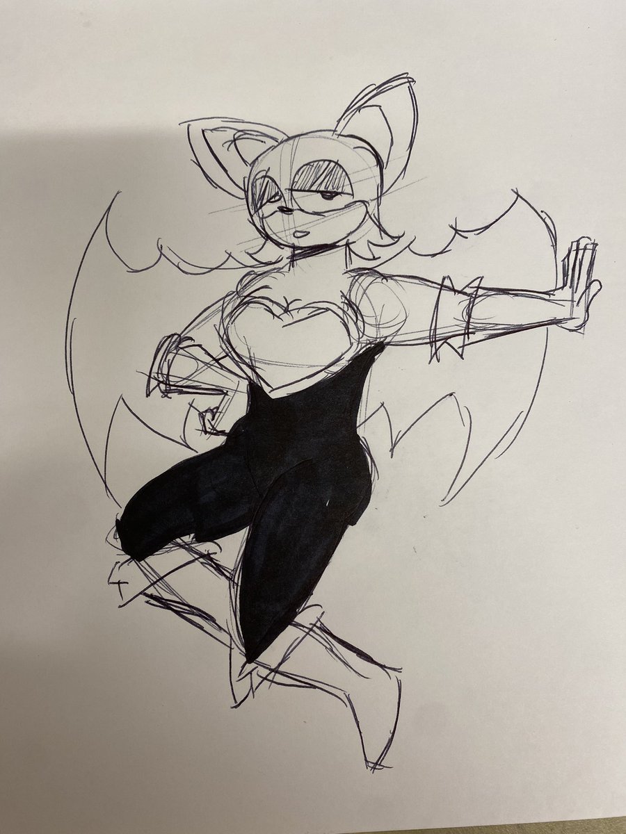 blooparts's tweet photo. Rouge sketch - #sonicthehedgehog https://t.co/dbTu4Licsp