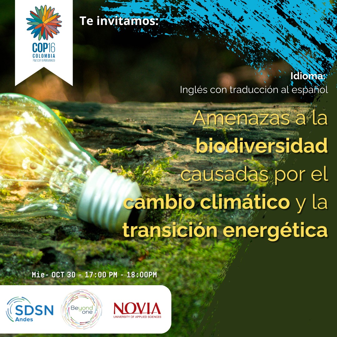 ¡Uniendo fuerzas por la cuenca Mira-Mataje!  
Descubre las estrategias de conservación más innovadoras para esta región biodiversa. 

El 30 y 31 de octubre.
En Centro Cultural Comfandi

#Inabio #COP16Colombia #Ecuador #SDSNAndes #Cali #Miramataje