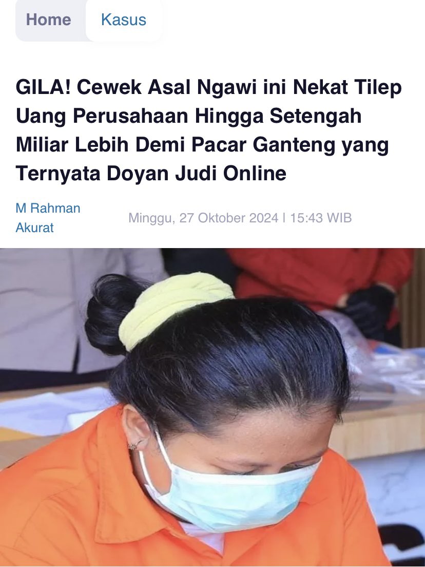 txtdrimedia's tweet photo. Aulia ditangkap polisi krn menggelapkan uang perusahaan Rp 637 jt

uangnya dipakai membiayai keperluan pacarnya 30 jt, bayar utang pinjol 40 jt, sisanya sekitar 550 jt untuk main judi online bersama pacar

plot twistnya, setelah duitnya habis Aulia diputuskan pacarnya https://t.co/RlHSeVcnYA