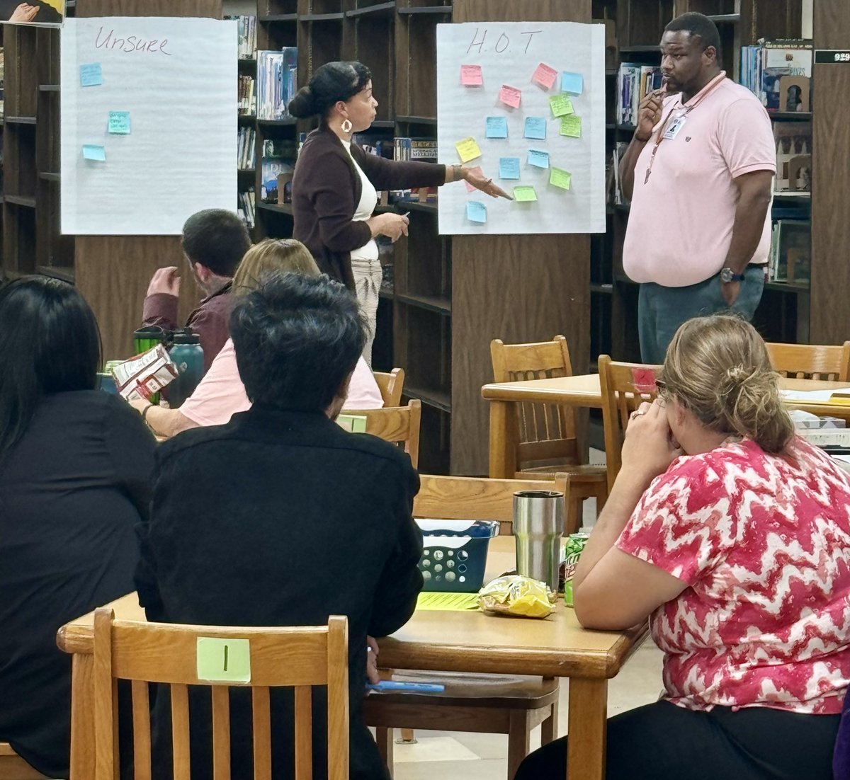 GladysJohnson03's tweet photo. Huge thanks to @SVMSBobcats for the welcome, energy, &amp; awesome swag! Working on H.O.T.❓s w/engaged educators🟰joy. Your commitment to growth &amp; elevating ❓ing is inspiring. 🎉 It was a highlight to be reunited w/@mnrobbins19  &amp; @EddieFordIV !🌱 #LearnGrowThrive #CCSProfDev https://t.co/26Ddbx3Rsz