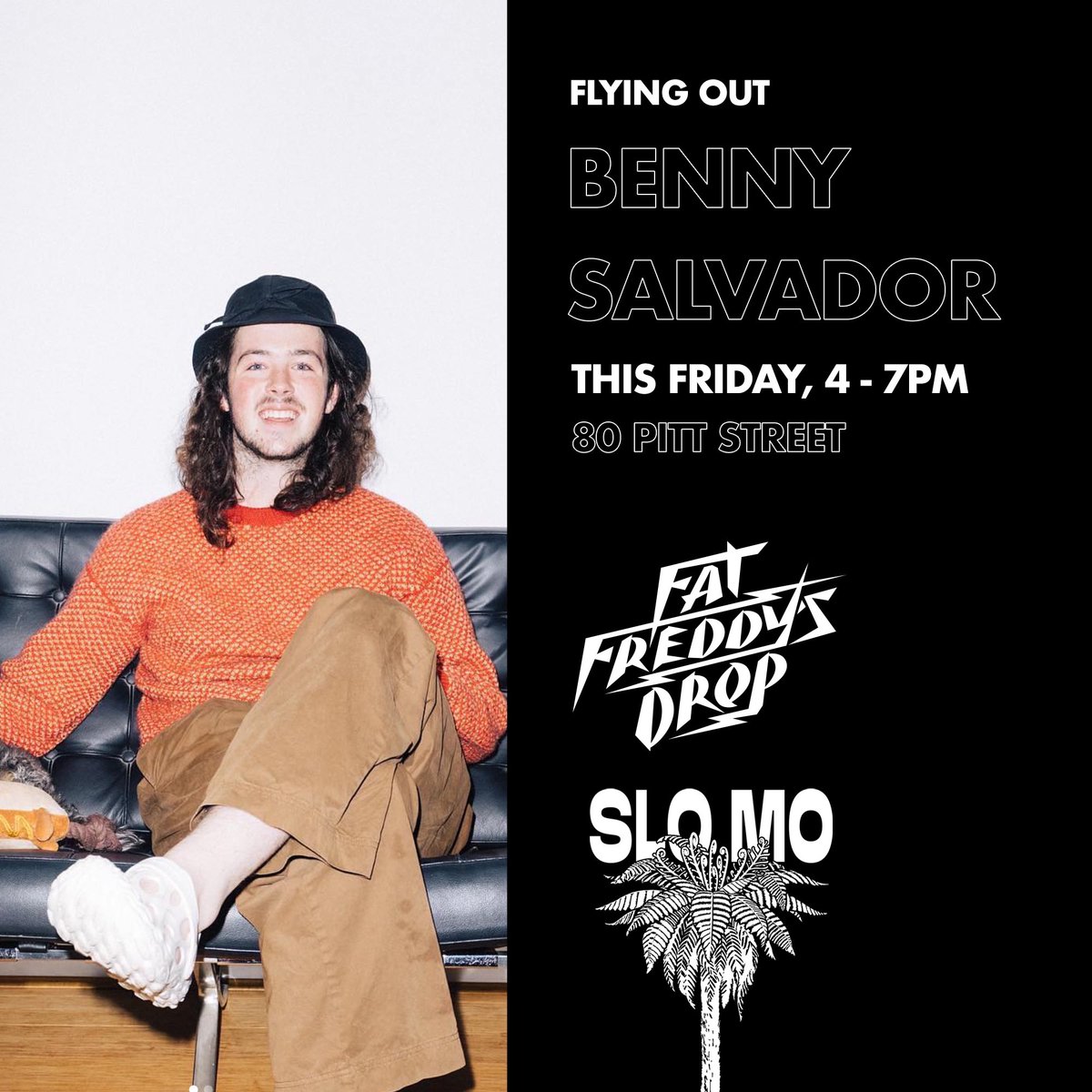 Holding down the decks at our Fat Freddy’s Drop ‘SLO-MO’ party is the one and only Benny Salvador! Be sure to swing by to catch Benny, alongside the Freddy’s crew this Friday from 4-7pm.