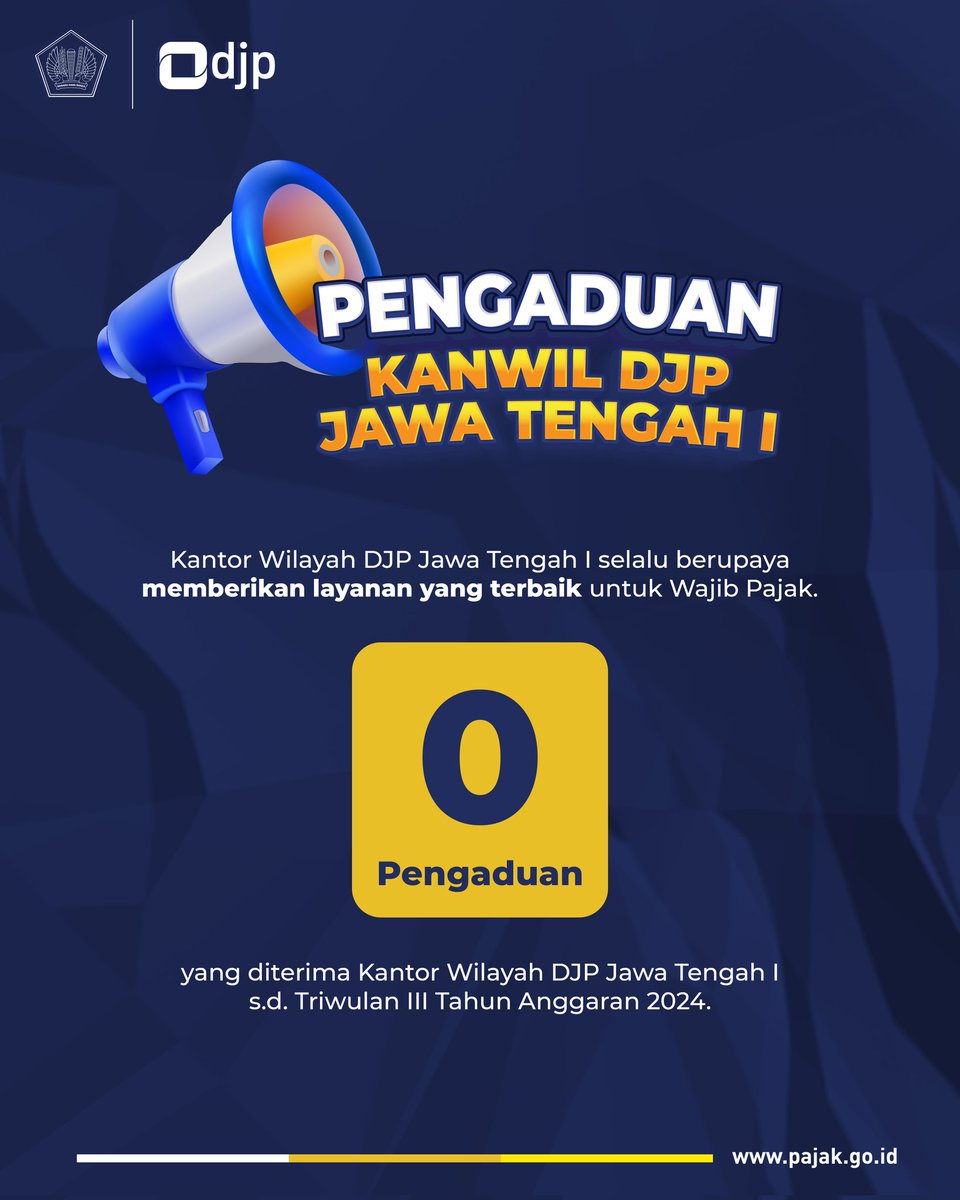 Kanwil DJP Jawa Tengah I selalu berupaya memberikan layanan terbaik untuk Wajib Pajak