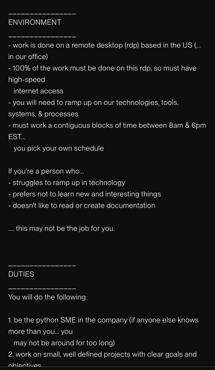 davevsdave's tweet image. I’ve seen some crazy UpWork job posts, but I think this one takes the cake… 

Are you an expert python dev? How does $4 per hour sound?