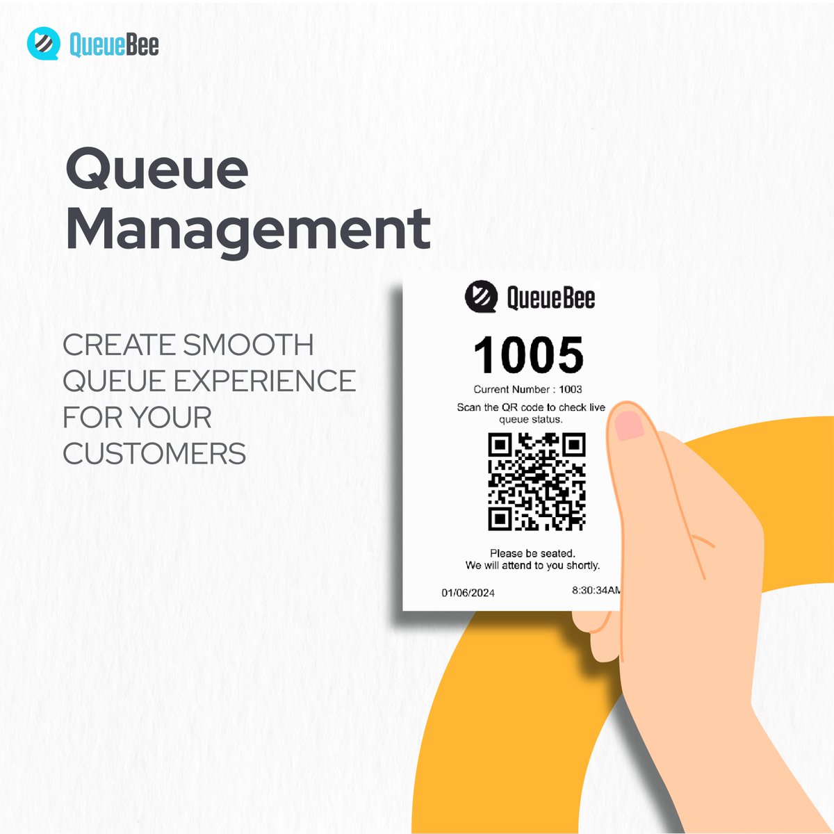 Im_QueueBee's tweet image. Transform your customer experience with Queuebee&apos;s all-inclusive &amp;amp; seamless solutions😎:
1. Queue Management System
2. Appointment Booking
3. Customer Feedback
4. Digital Signage

Elevate your operations and enhance customer satisfaction with us today!
#queuebee #queuebeesolution