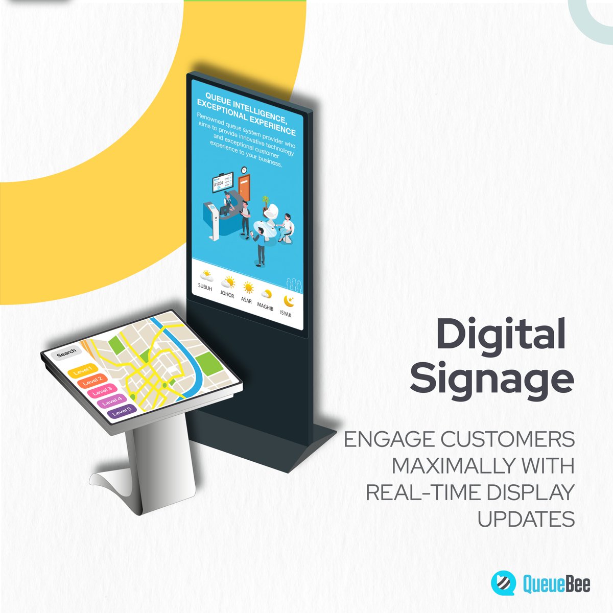 Im_QueueBee's tweet image. Transform your customer experience with Queuebee&apos;s all-inclusive &amp;amp; seamless solutions😎:
1. Queue Management System
2. Appointment Booking
3. Customer Feedback
4. Digital Signage

Elevate your operations and enhance customer satisfaction with us today!
#queuebee #queuebeesolution