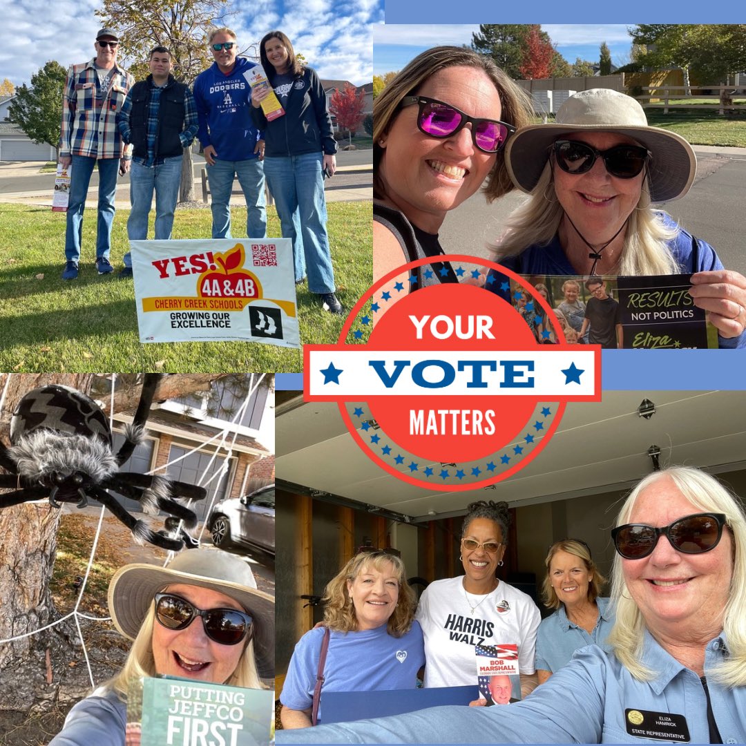 Election Hat Trick + 1 🎩🏒 this weekend going door to door with friends for me, ⁦<a href="/Story4CO/">Tammy Story</a>⁩ ⁦<a href="/Bob4Colorado/">Robert C. "Bob" Marshall (HD43 Rep/Candidate)</a>⁩ and ⁦<a href="/CCSDK12/">Cherry Creek Schools</a>⁩ 4A &amp; 4B with ⁦<a href="/CherryCreekEA/">Cherry Creek Education Association</a>⁩ 🇺🇸VOTE🇺🇸